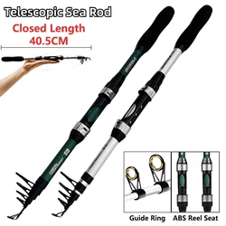 New Portable Spinning Fishing Rod 1.8M Mini Telescopic Sea Pole Lure Weight 5-20g Closed Length 40.5CM for Salt/Freshwater