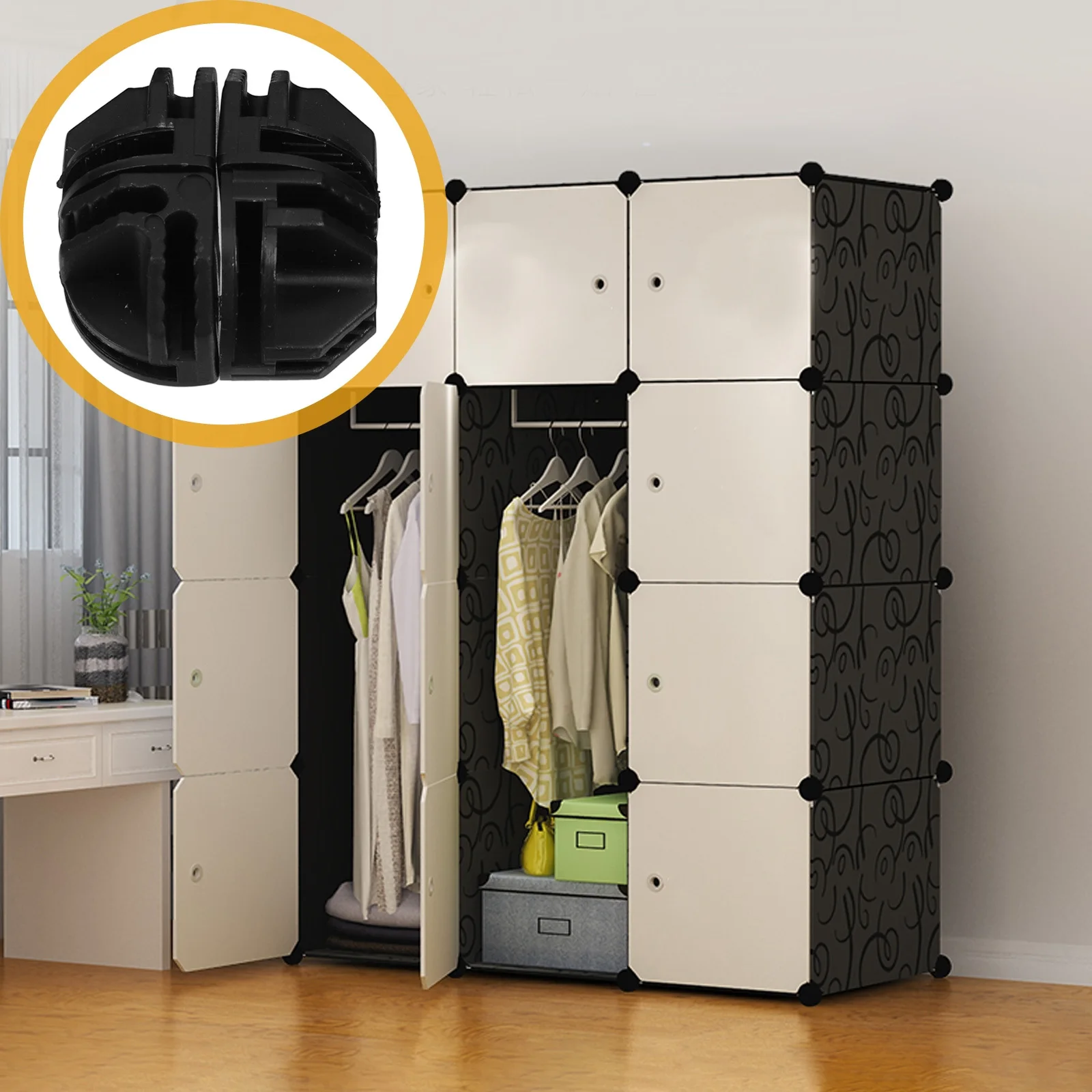 

20Pcs DIY Wire Cube Connectors Adaptable Userfriendly Plastic Closet Buckles for Shelving Organizers Cabinets Cube Connectors