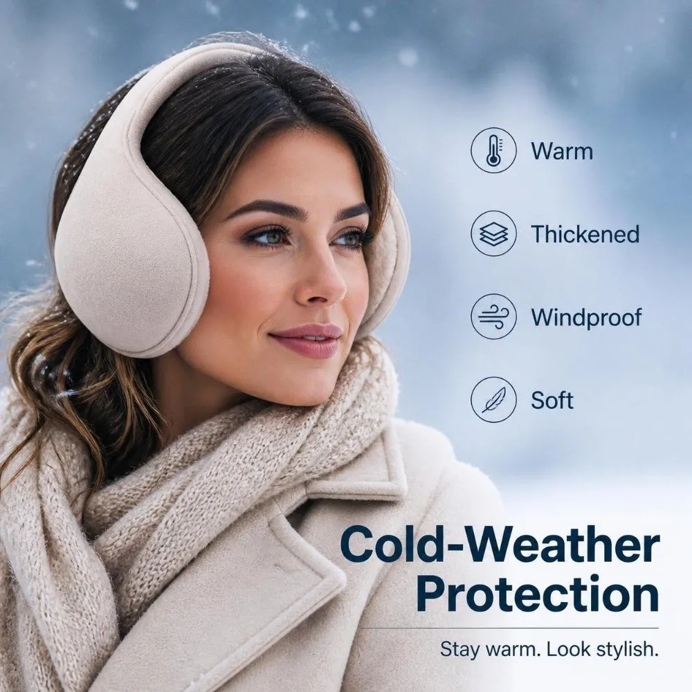 New Thicken Padding Warm Fur Earmuffs Warm Windproof Thicken Ear Covers Soft Cozy Winter Earmuffs Men Women