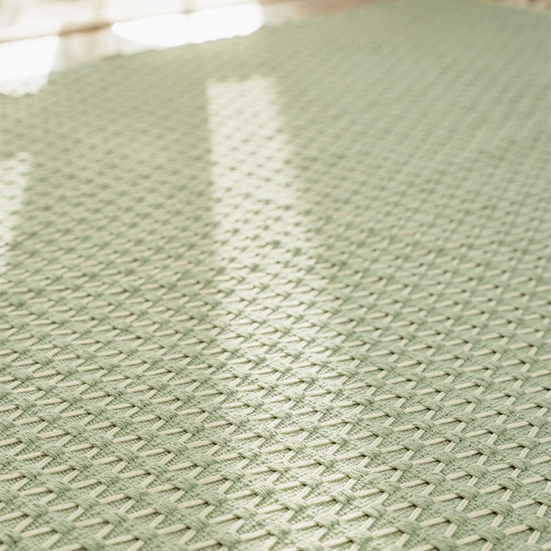 AA49 Cotton & Linen Woven Carpet Thin Fabric Can Be Machine Washed. Cotton Bedside Blanket