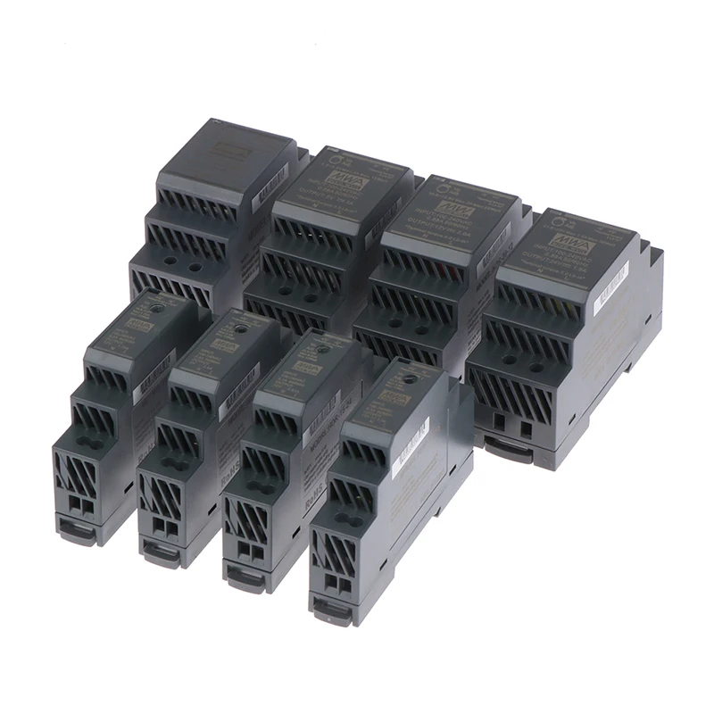 Step Shape DIN Rail Power Supply 5V 12V 15V 24V HDR-15 HDR-30 HDR-60 HDR-100 HDR-150 Slim LED Driver HDR-15W 30W 100W