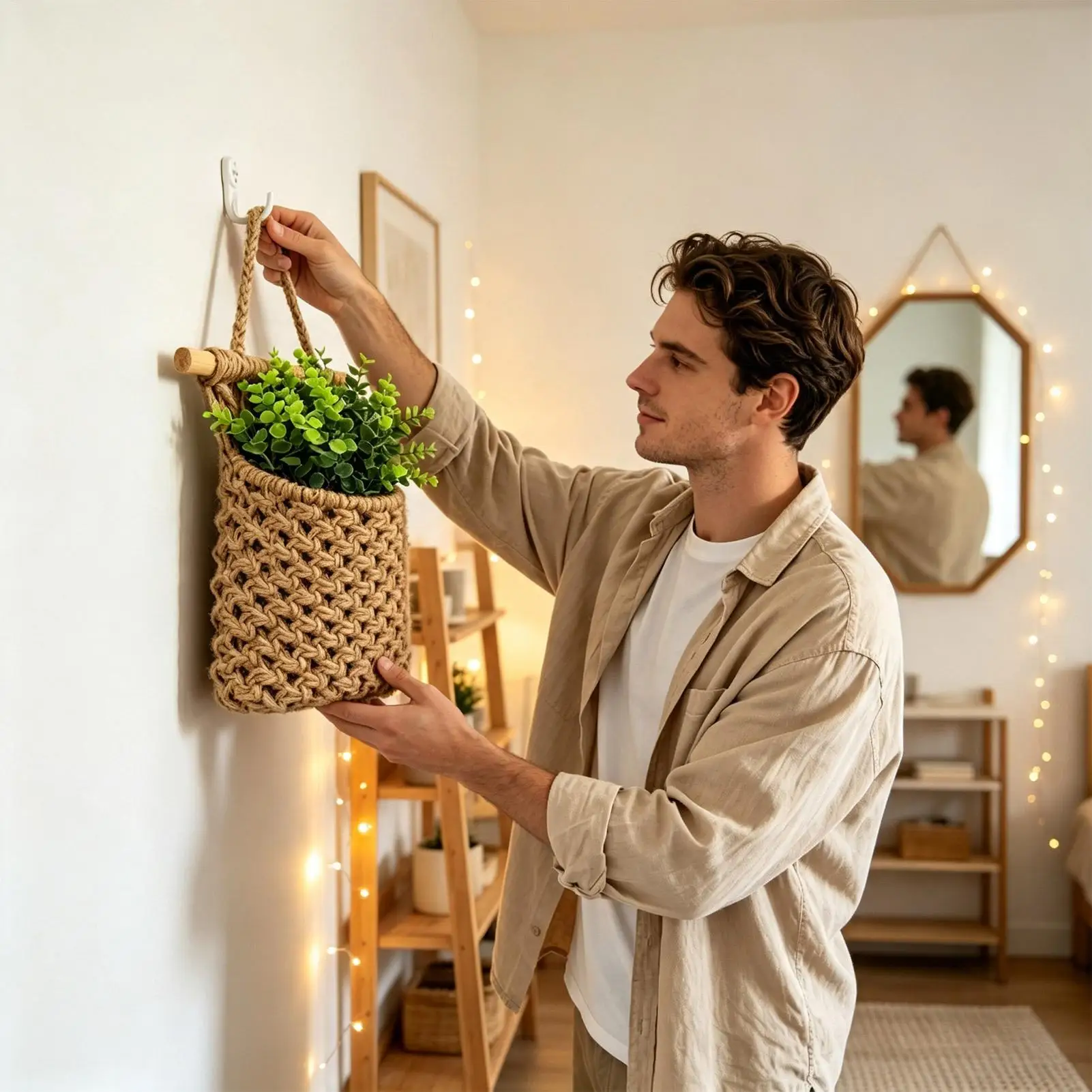 Macrame Plant Hangers Indoor Thickened Cotton Sturdy Lightweight House Wall Macrame Plant Pot Holder for Bathroom Kitchen