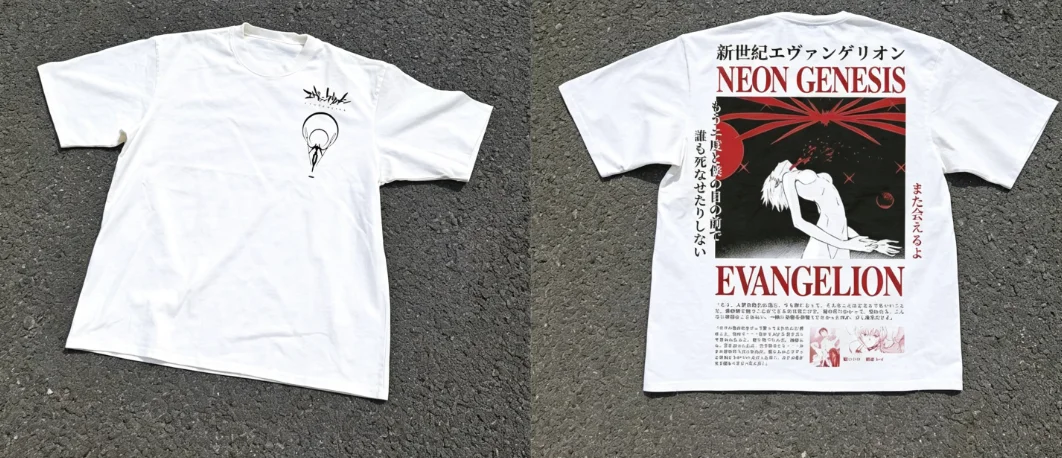 2026 new Neon Genesis Evangelion Third Impact Lilith Rei T-Shirt Heavyweight Baige Clothing Graphic Short Sleeve Shirt Men Women view 2