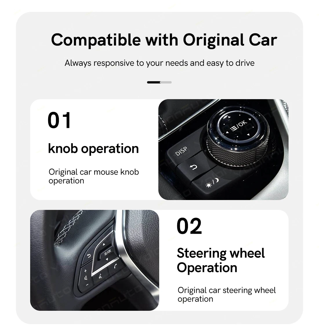 YolanAuto Kabelloses CarPlay Android Auto für Infiniti Q50 Q50L Q60 QX50 QX60 QX70 2013-2020 Unterstützt GPS Musik Airplay 360-Grad-Kamera – Detail 7