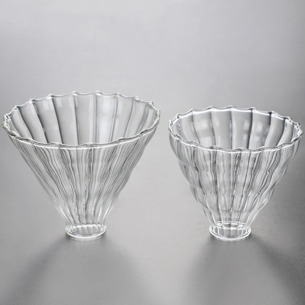 

2Pcs Glass Coffee Funnel with Fine Sieve Reusable Drip Coffee Cone for Rich Flavor Easy Clean Home Kitchen Tool