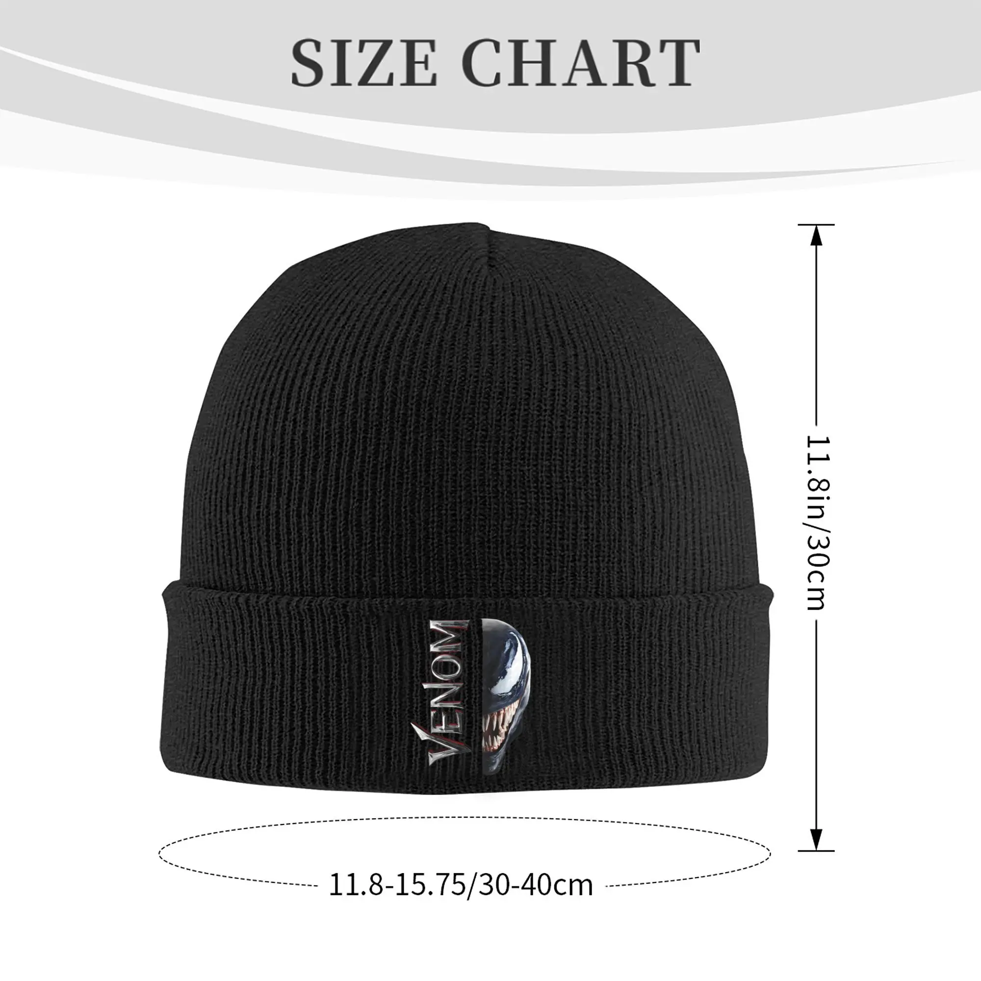 Venom Split Down The Middle Grin Hats Autumn Winter Beanie Warm  Caps Unisex Acrylic Skullcap