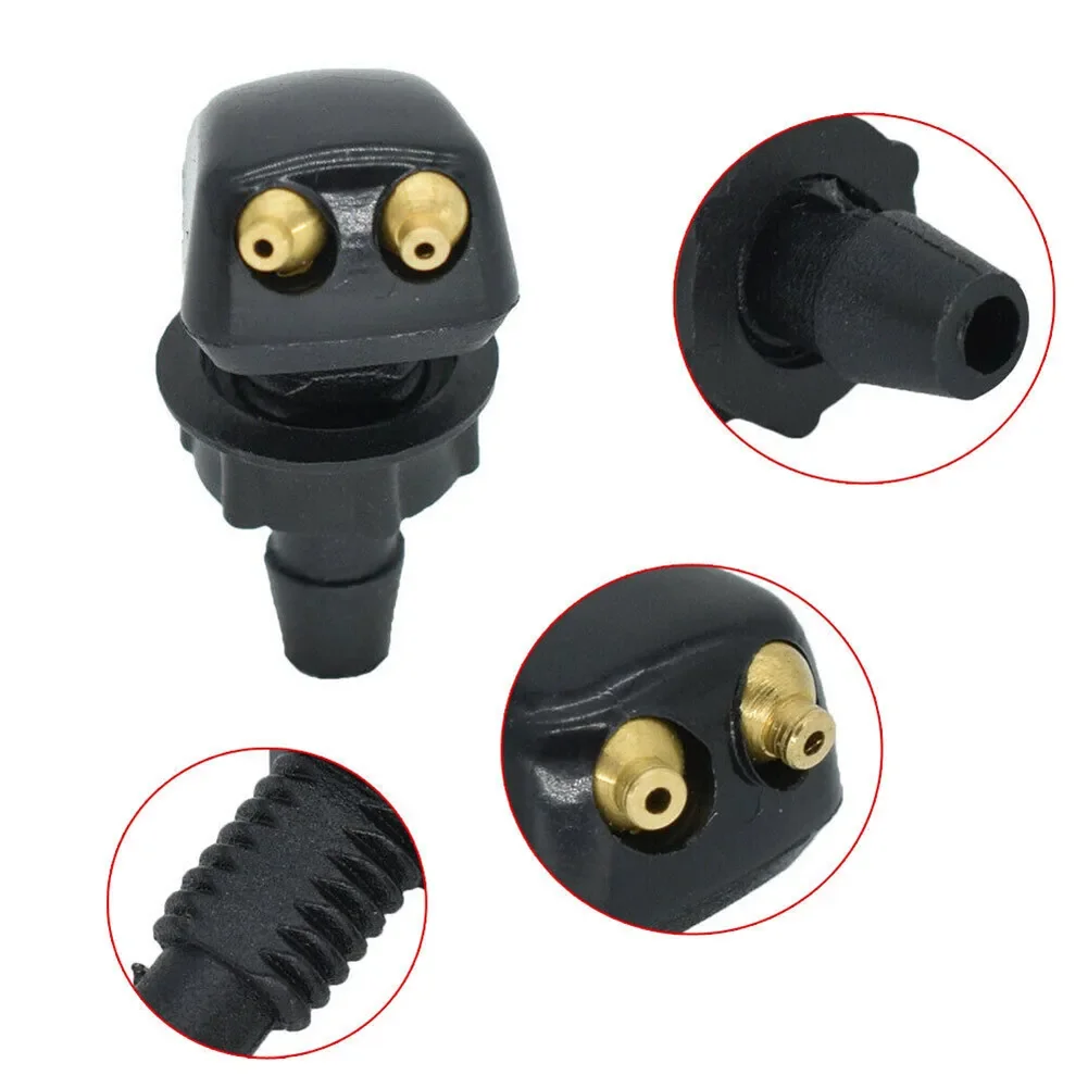 2Pcs Car Windshield Wiper Washer Spray Nozzles Dual Holes Windscreen Nozzle Wipers Water Sprays Jet Fits Most Auto Models