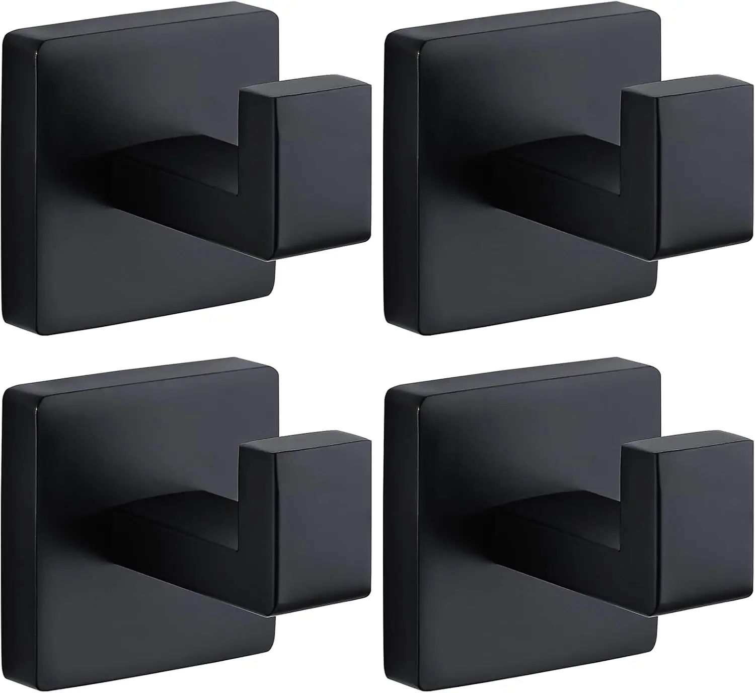 

4 Pack Matte Black Stainless Steel Towel Hooks Heavy Duty Wall Mounted for Bathroom Kitchen Bedroom