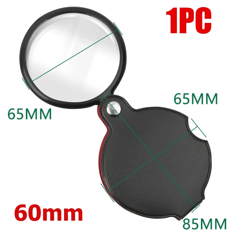 6X 8X Faltbare Lupe Tragbare Handlupe Taschen-Schmucklupe 50/60mm Einzellinsenlupe zum Lesen