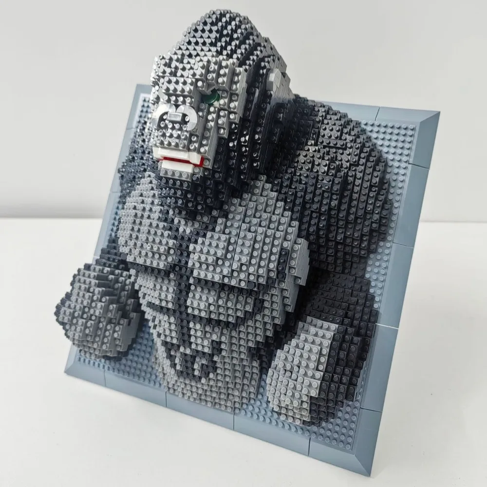 3D Creative Mural Chameleon Shark King Kong Building Block Toy Micro-Particle Decoration Three-Dimensional Assembled Toy