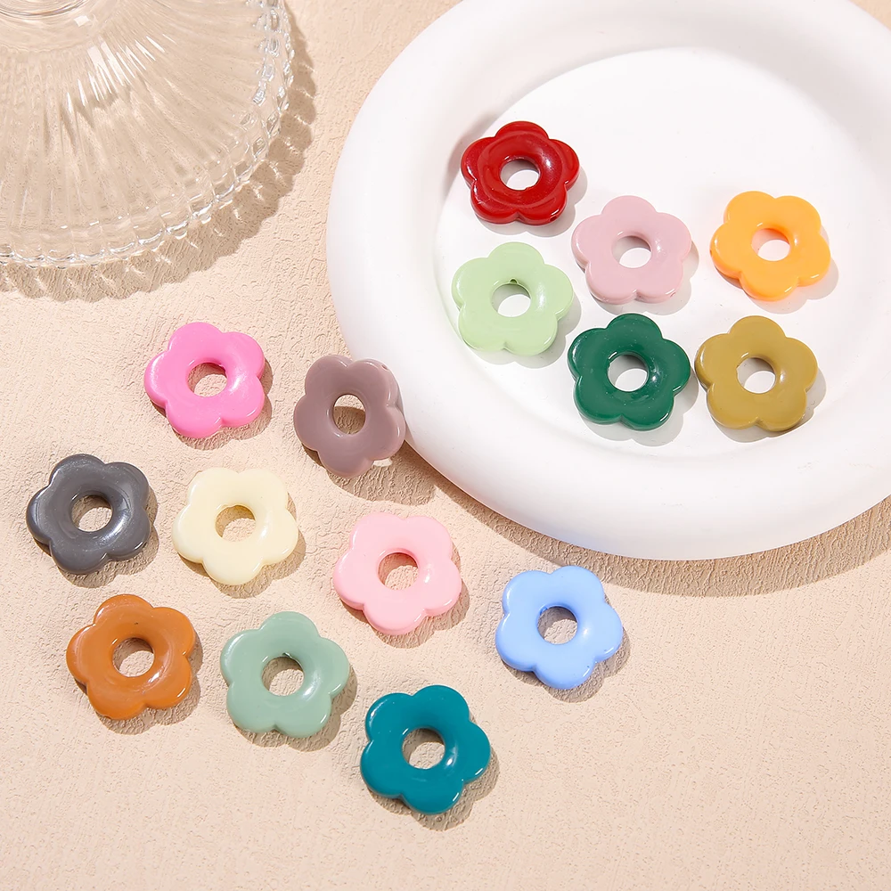10pcs Colorful Acrylic Flower Pendant Charms Hollow Daisy Pendants for Women Necklace Earrings Diy Jewelry Making Accessories