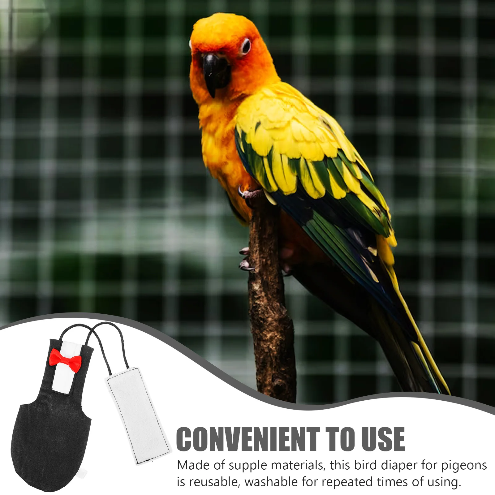 

Bird Diaper S Size Reusable Cotton Flight Suit for Small Parrots Parakeets Cockatiels Comfortable Outdoor Play Protective