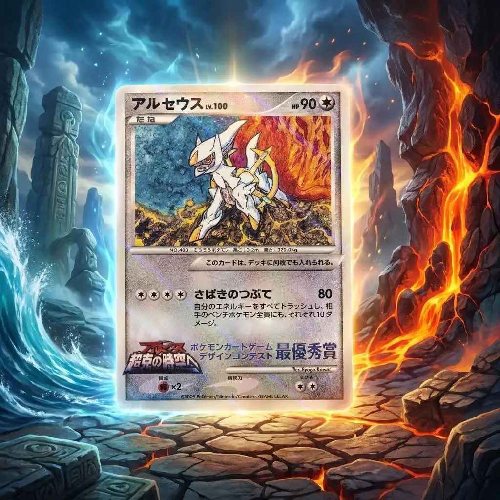 DIY PTCG 2009 P.M.JPN.DESIGN CNTST. ARCEUS PROMO-COROCORO ICHIBAN 10points Hobby Anime Game Collection Card Toy
