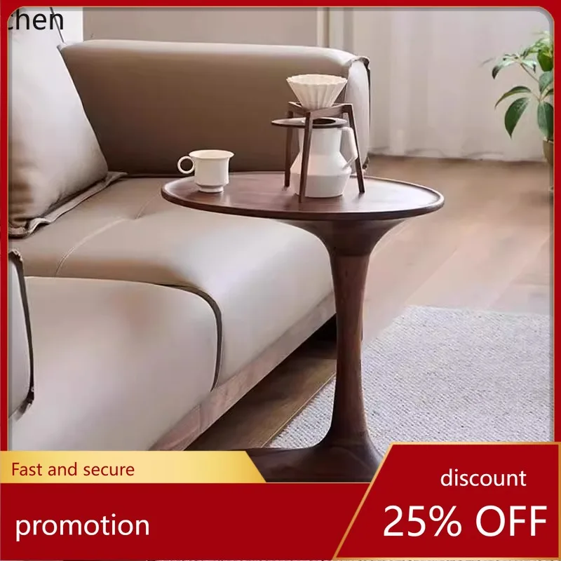 

HXL Black Walnut Side Table Sofa Corner Table All Solid Wood Small Coffee Table