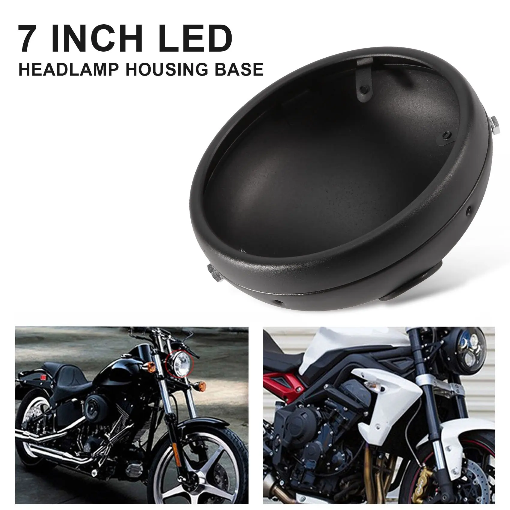 Base de lumière de sauna LED modifiée pour moto, rétro, coque, 7 pouces