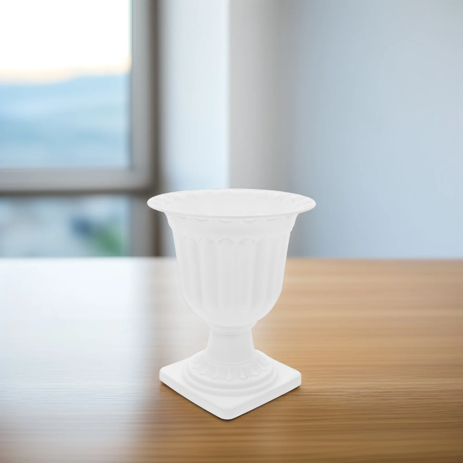 Vaso de flores decorativo de plástico estilo romano, tamanho pequeno, para porta frontal, varanda, jardim, áreas internas e externas, suculentas, casamento