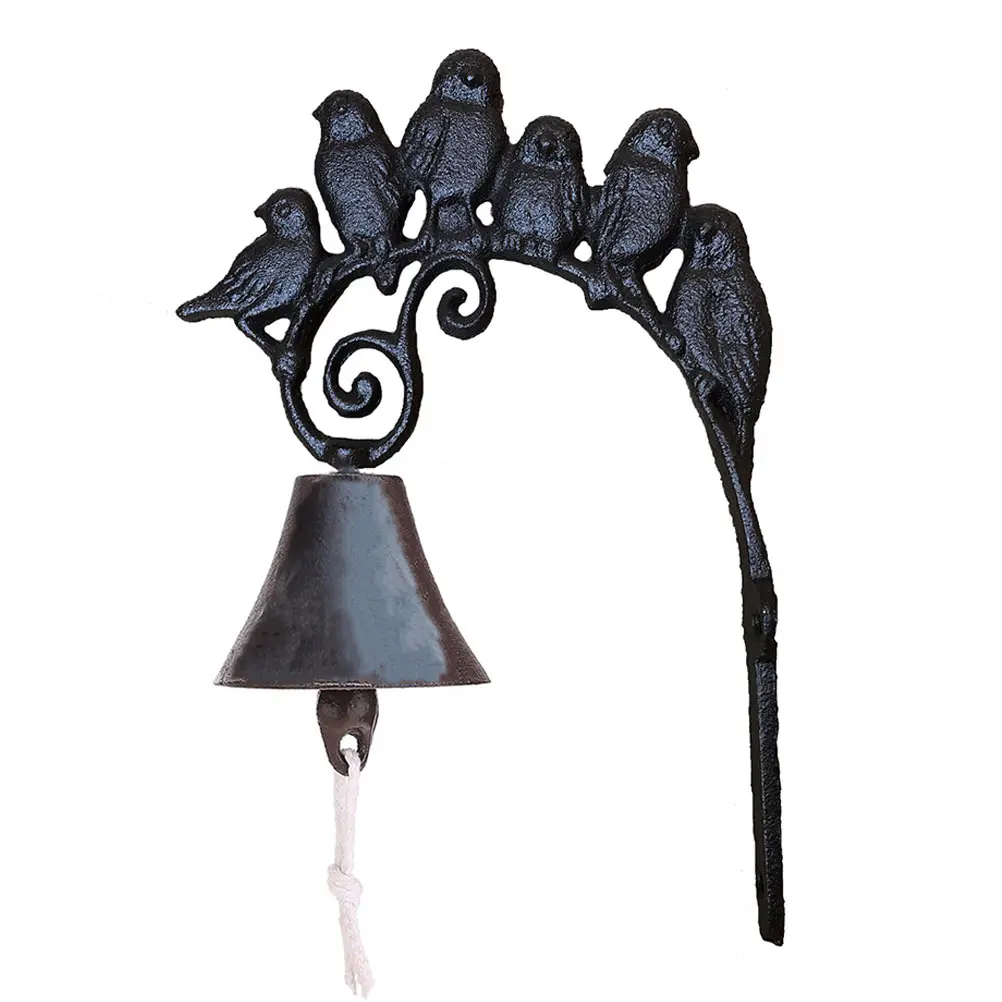 

Retro Cast Iron Wall Bell Decorative Doorbell Adorable Birds Solid Construction Vintage Style Home Decor Sculpture Ideal Indoor
