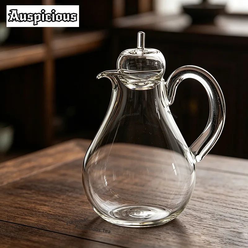 ZAEYORIA Japanese Handmade Glass Wine Jug, Apple Sharing Pot, Multi-purpose Spirits Divider, Wine Pot, Teapot Tea Divider Kettle