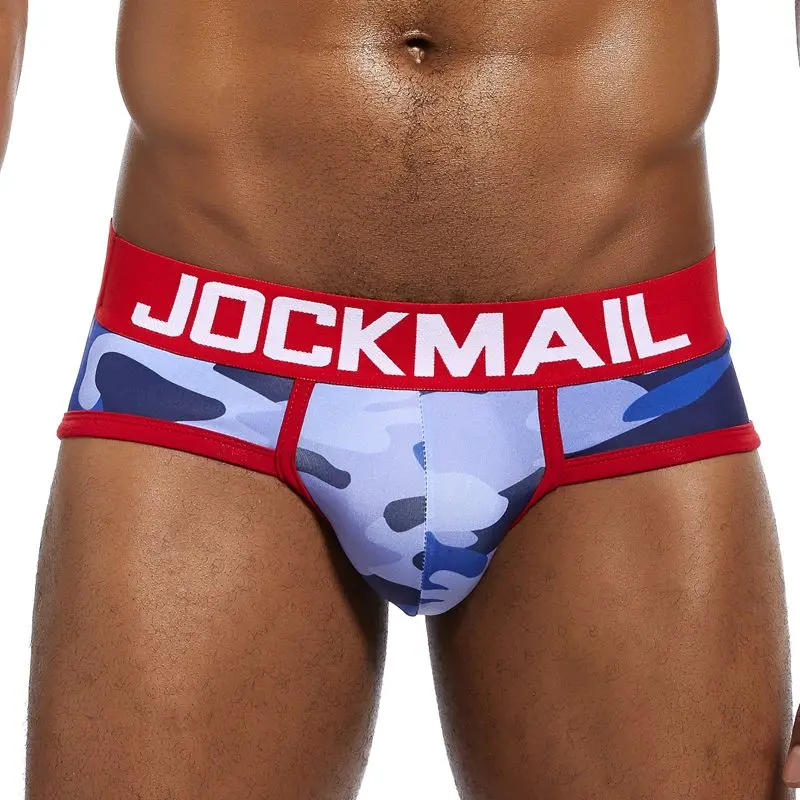 JOCKMAIL-ropa interior de camuflaje para hombre, calzoncillos sexys con estampado, bragas cómodas, bikini Gay, pene