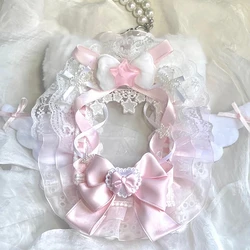 Toploader Lace Decoration Kpop Photo Card Holder Sleeves PVC Toploader Handmade Lace Card Holder Kawaii Pink Sleeves Case
