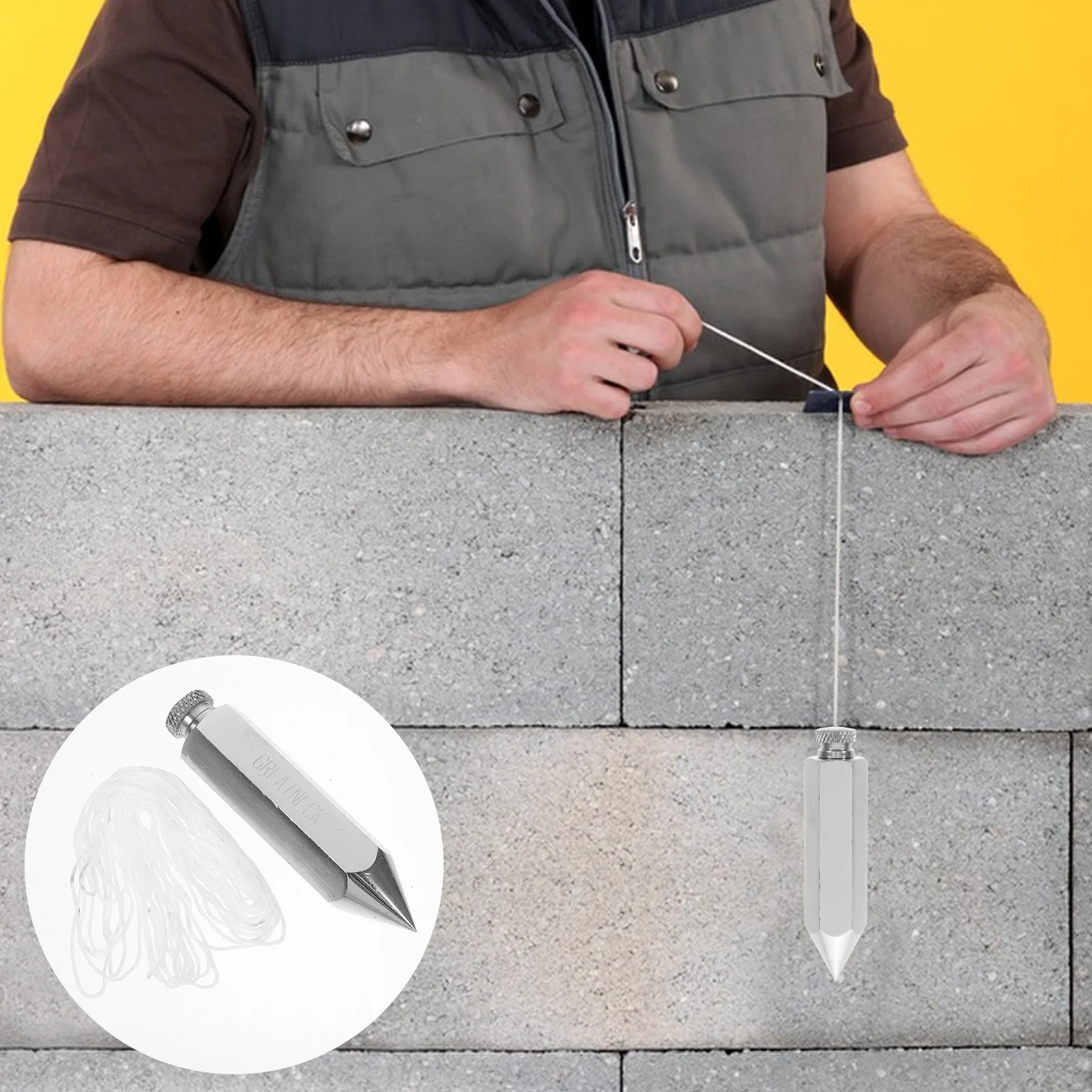 

1pc Plumb Bob Wire Hammer Vertical Measuring Tool Alloy Steel Construction Long Finish Furniture Building