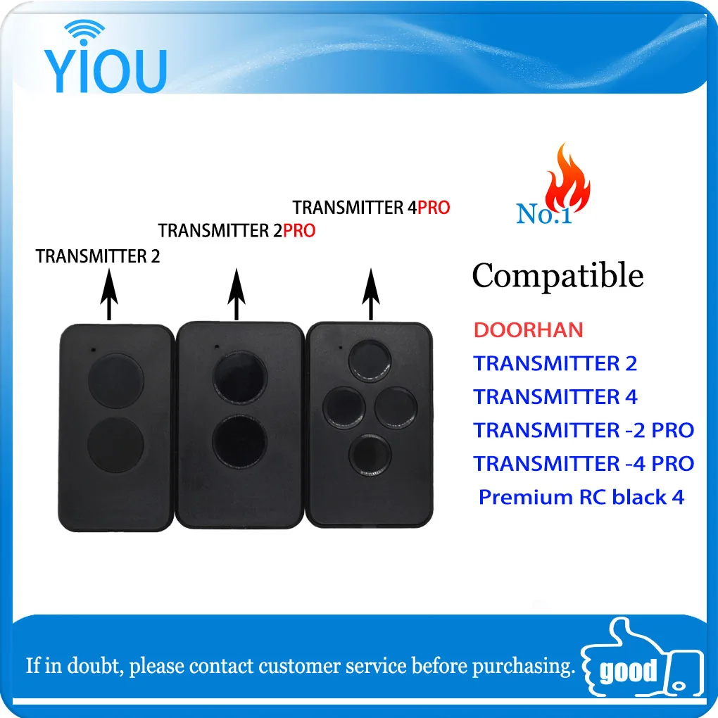 YIOU Doorhan The electric gate remote 433.92mhz is compatible with Dorhan Transmitter 4 and the transmitter 2-2 pro is available