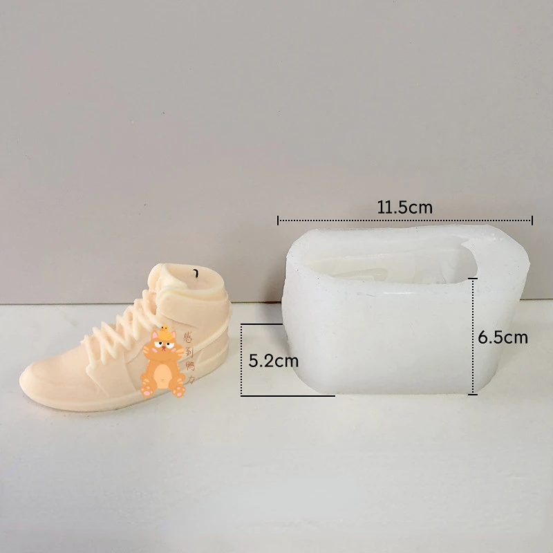 20cm Length 3D High Top Sports Basketball Shoes Silicone Candle Mold Decoration Resin Mould Candle Making Sneakers Soap Mold