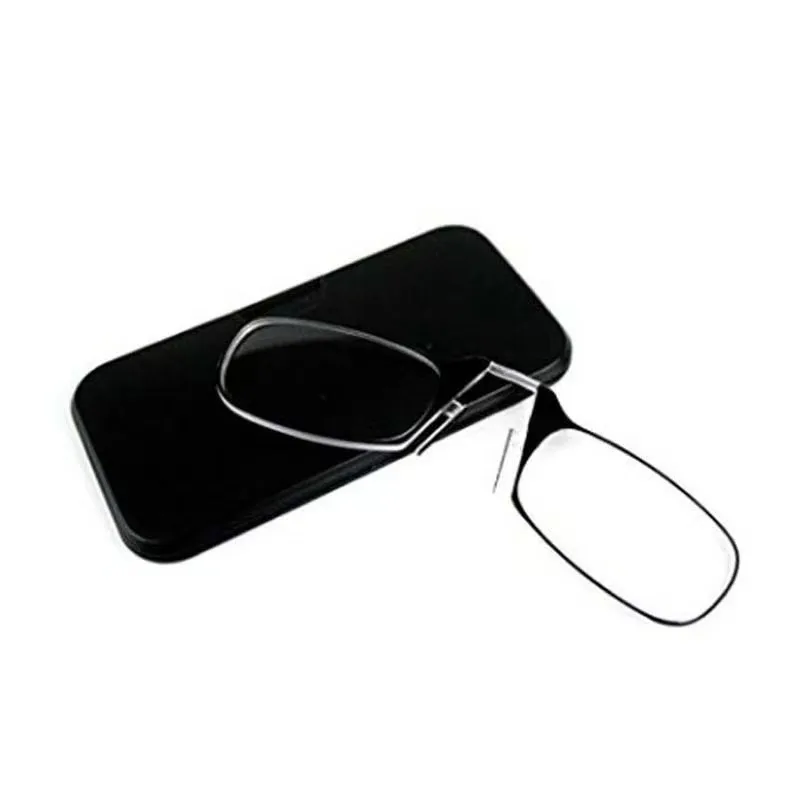 Mini super small legless clip nose reading glasses unisex stick mobile phone hanging key ring portable presbyopia reading glasse