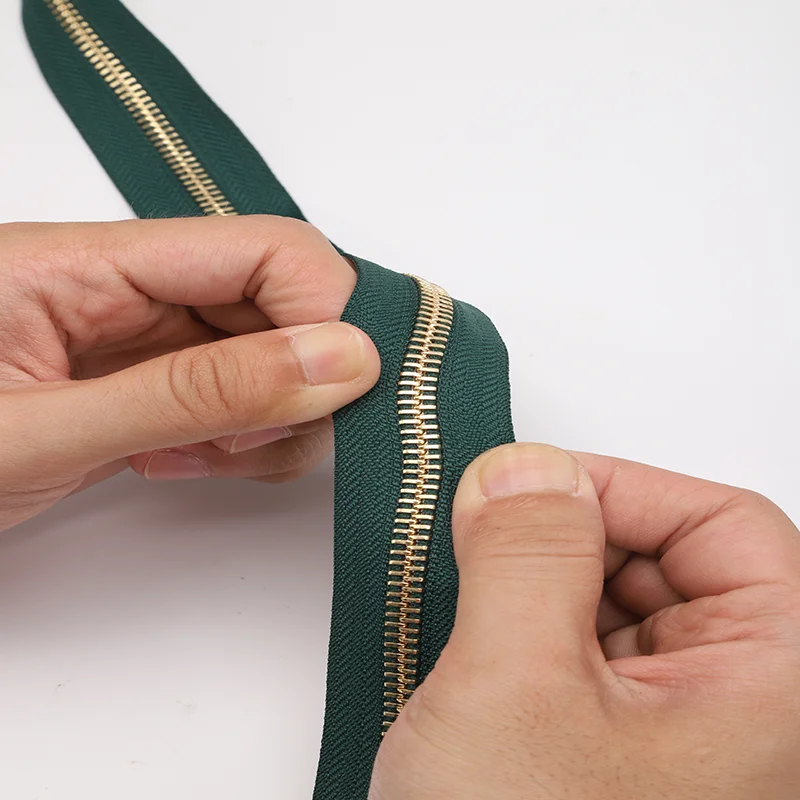NUOVO (2 set/pacco) 25 centimetri #3/#5 YKK Zip In Metallo di Rame Denti e Telo di Nylon Con Anello a D per il FAI DA TE accessori Artigianali in