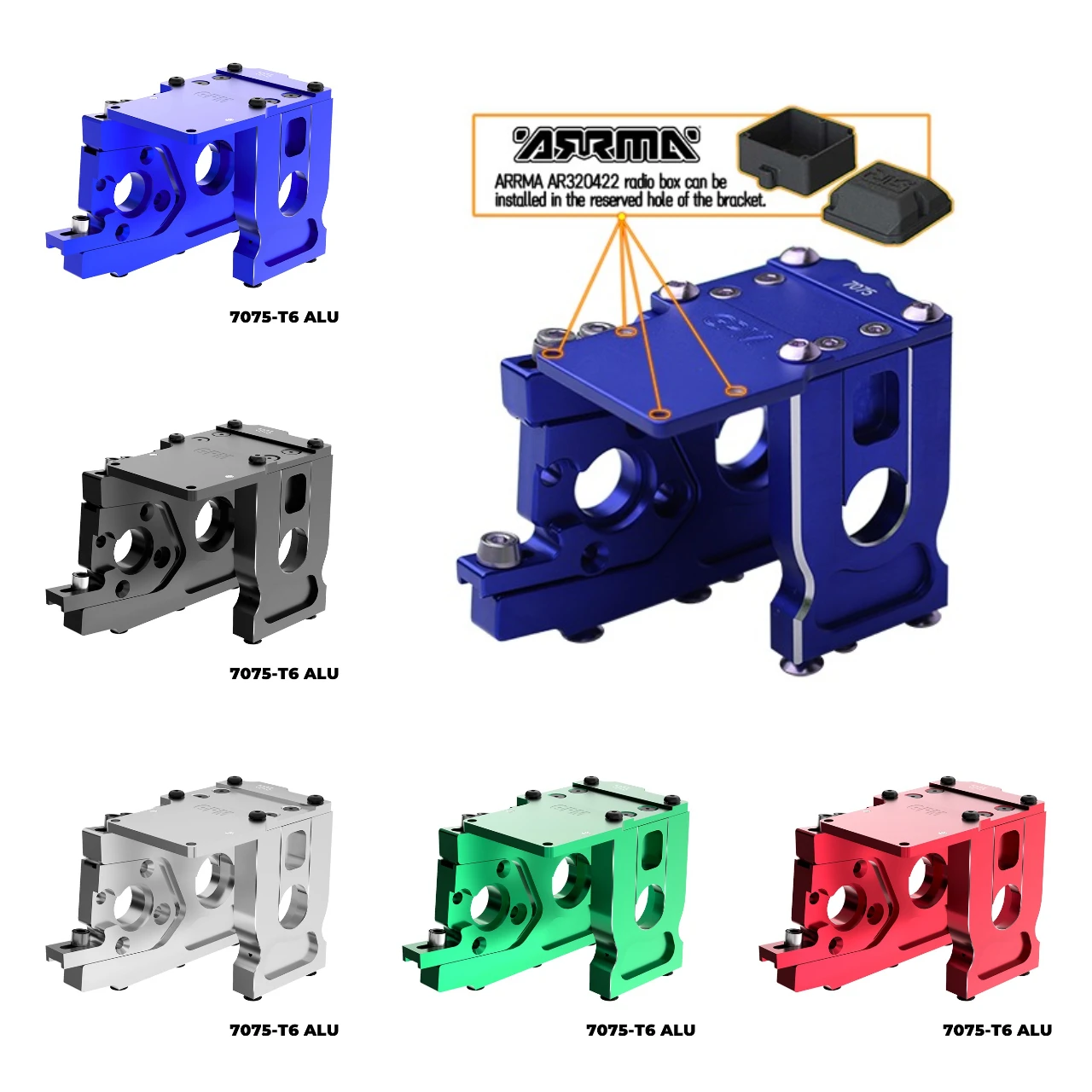 

GPM Alloy 7075 Quick Release Motor Base For TRAXXAS 1/8 Sledge Monster Truck