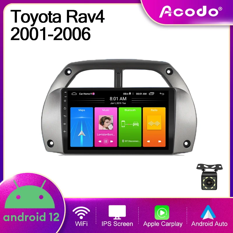 

Автомагнитола Acodo, 2DIN, Android 2001, 9 дюймов, для Toyota Rav4 2006-