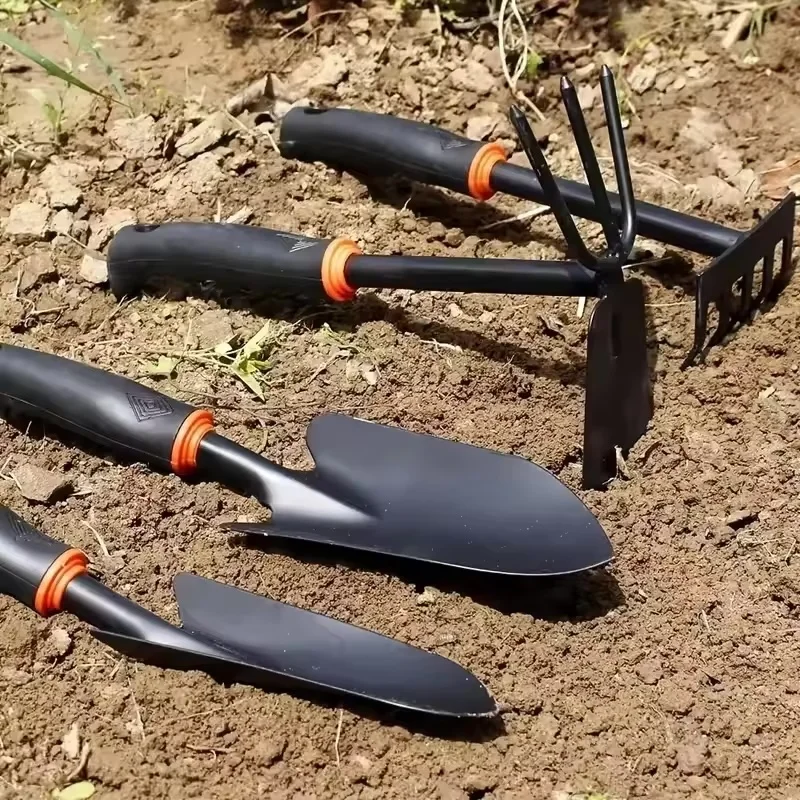 

4pcs Garden Hand Tool Set - Wide Shovel Hand Cultivator Rake, Double-Side Tiller Plant Tools - for Digging Transplanting Weeding