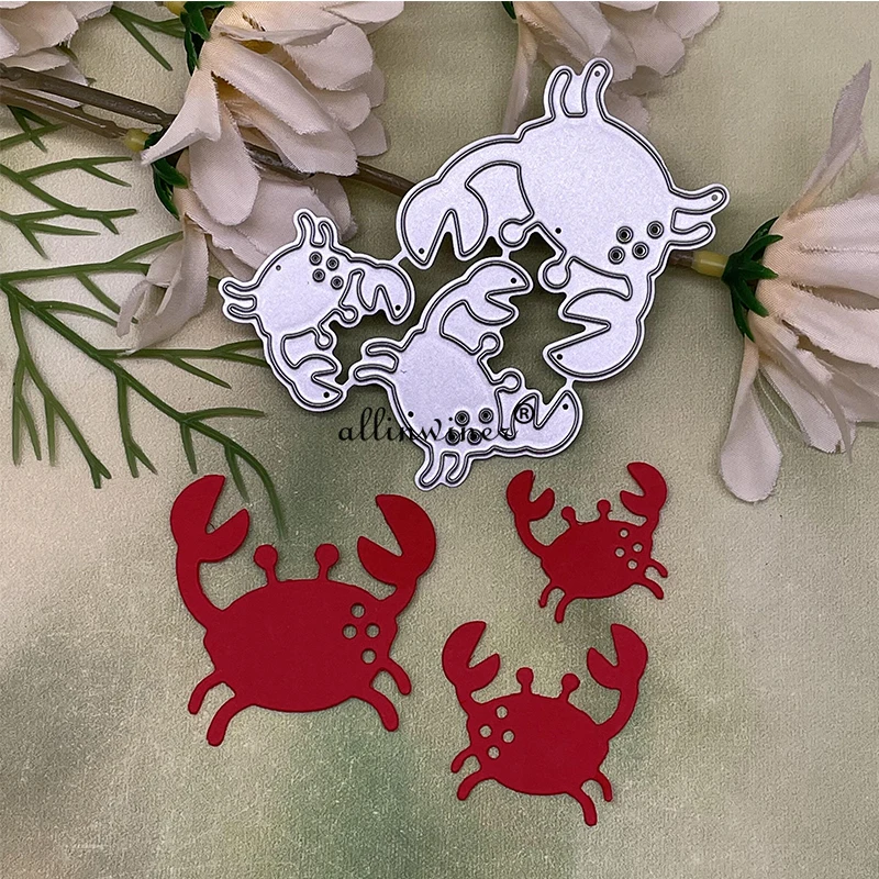 3Pcs Crab decoration Metal Cutting Dies Stencils For DIY Scrapbooking Decorative Embossing Handcraft Die Cutting Template