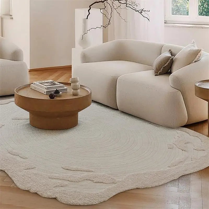 

Wool Polyester Irregular Carpet For Living Room Villa Home Bedroom Rug Cream Style Sofa Coffee Table Floor Mat Study Area Rug