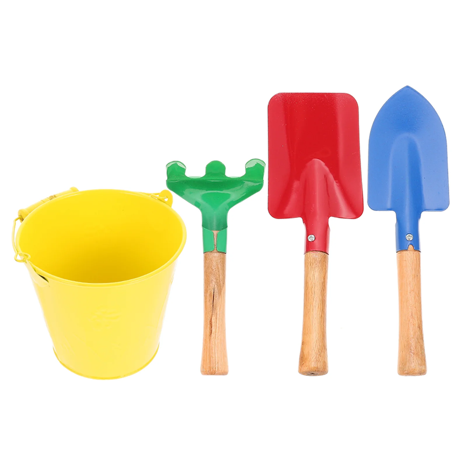 Gardening Kids Tools Children for Metal Barrel Kit Planting Toys Shovels Wood Sand Beach Bucket Toddler Gift Hand