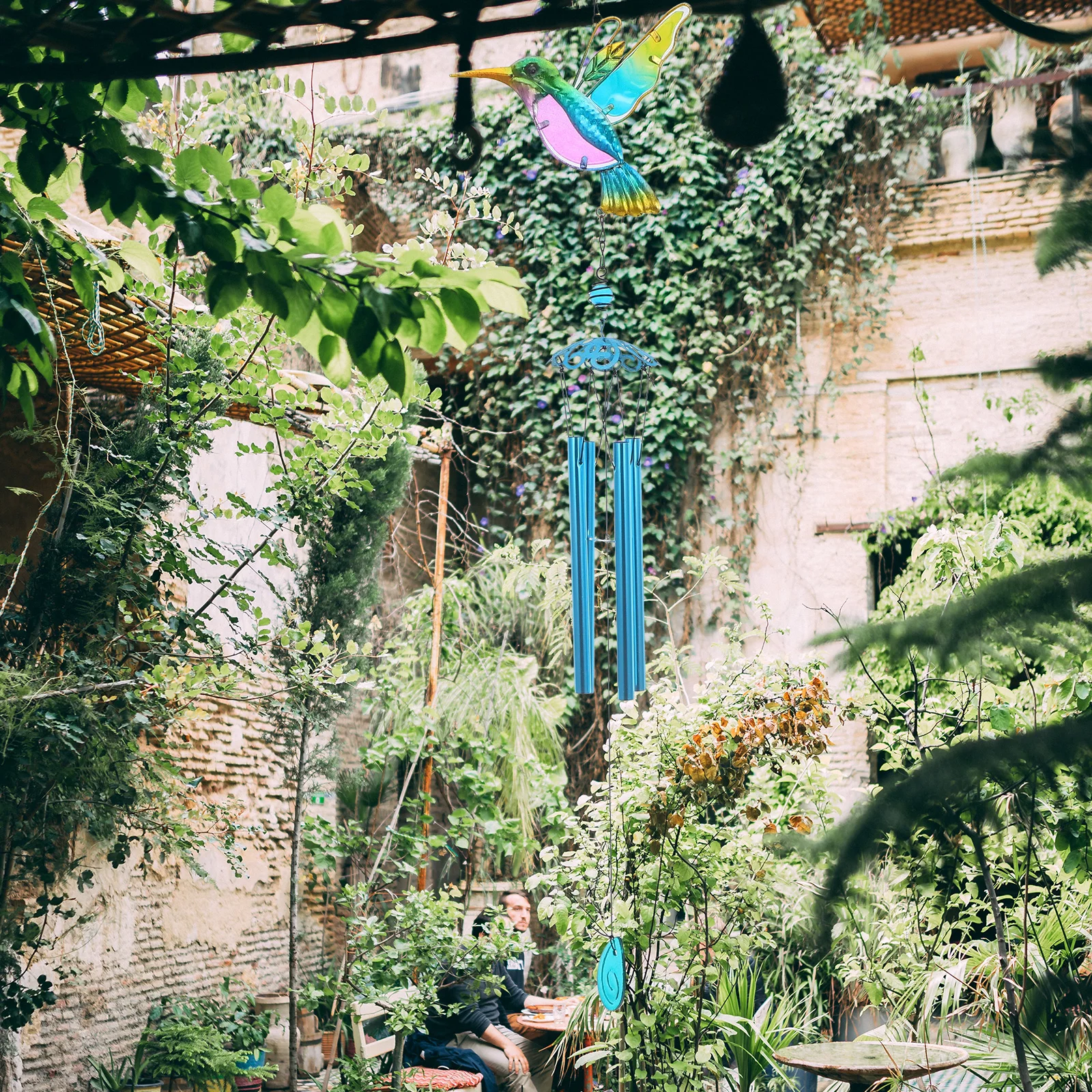 

Retro Wind Chimes Hummingbird Bell Charm Decor Outdoor Balcony Hanging Pendant Home