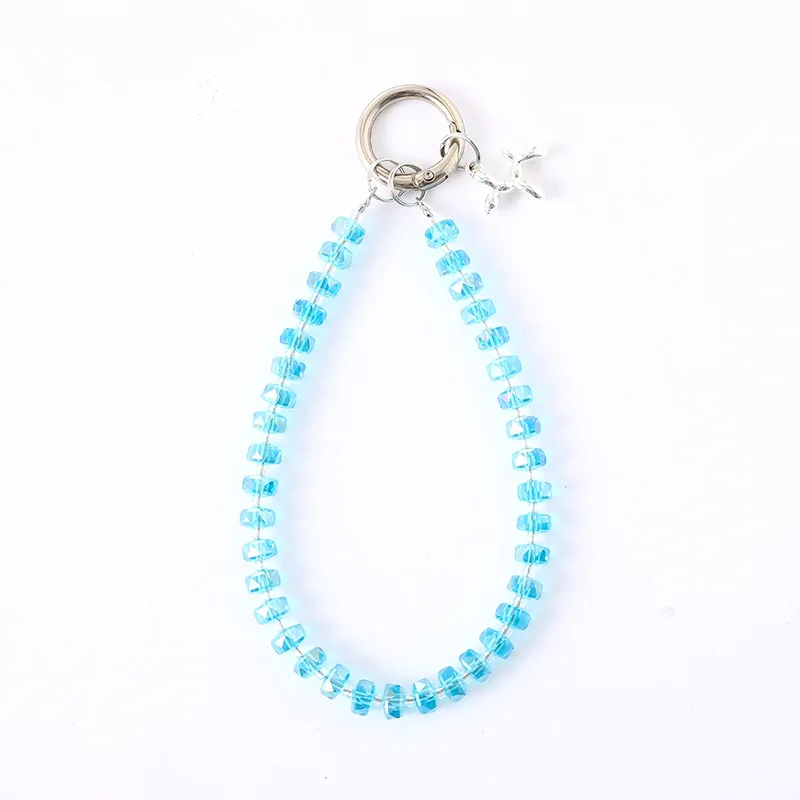 Convenient Crystal Beaded Phone Chain Keychain CCD Phone Charm Accessories