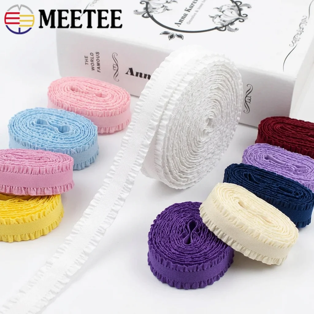 

5-20Yards 13mm Double Ruffle Elastic Band Underwear Bra Lace Trim Rubber Bands Dress Shoulder Strap Stretch Tape Crafts Supplies