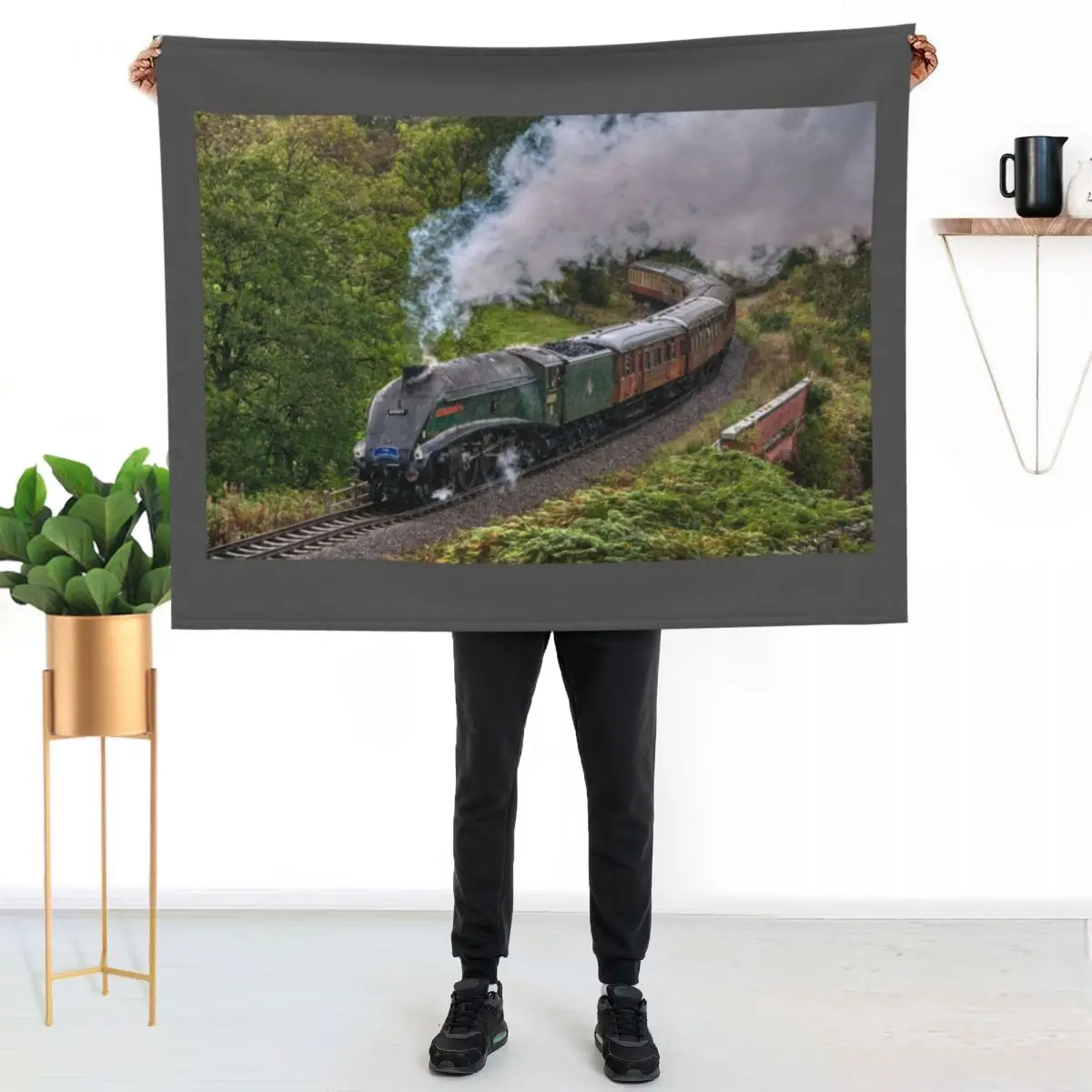 60009 Union of South Africa in the Rain Throw Blanket Multi Purpose Soft Warm Blanket for Home Travel