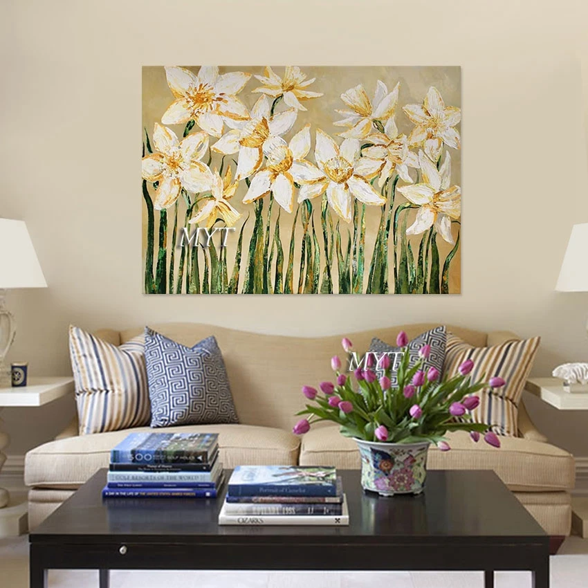 Abstract Beautiful 3d Flowers Picture, No Framed, Canvas Modern Handmade Oil Paintings, Outdoor Wall Art Decorative Showpiece