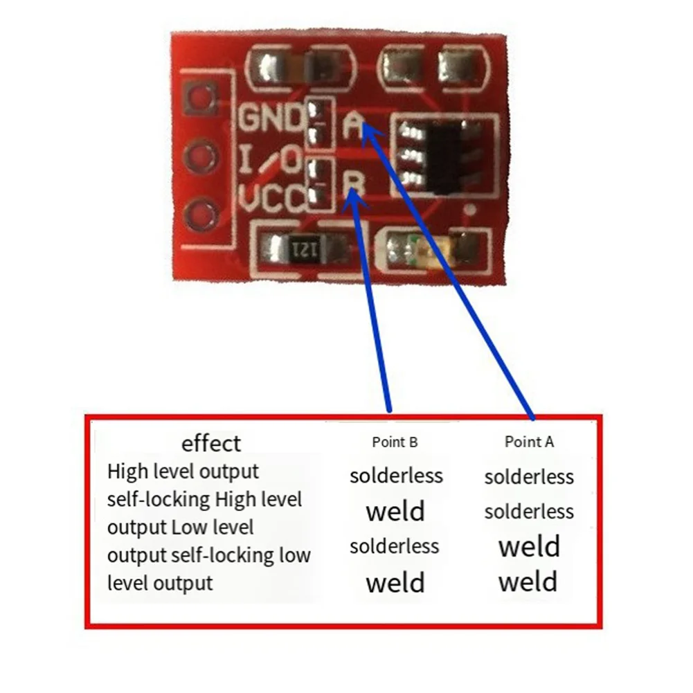 20Pcs TTP223 Touch Button Modular Self-Locking Micro Capacitive Switch Red Single Capacitive Switch 2.5V-5.5V Electrical Equipme