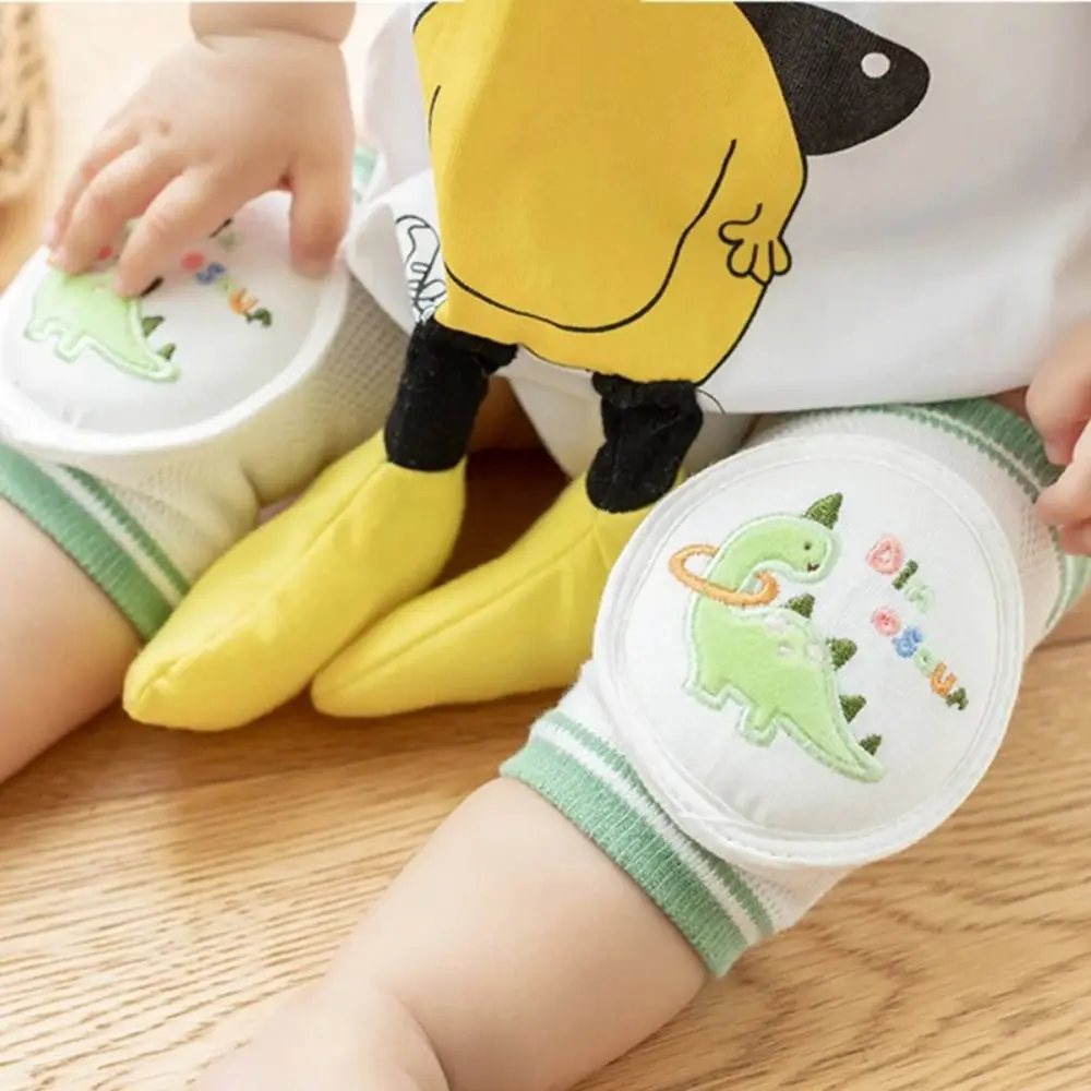 1 pair New Anti Slip Baby Cotton Knee Pads Embroidery Cartoon Babies Leggings Knee Protector Crawl Necessary Leg Warmers