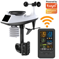 Seeiswork Tuya WiFi Smart Weather Station Clock Temperature and Humidity Wind Speed Direction Meter Color Screen Digital Clock