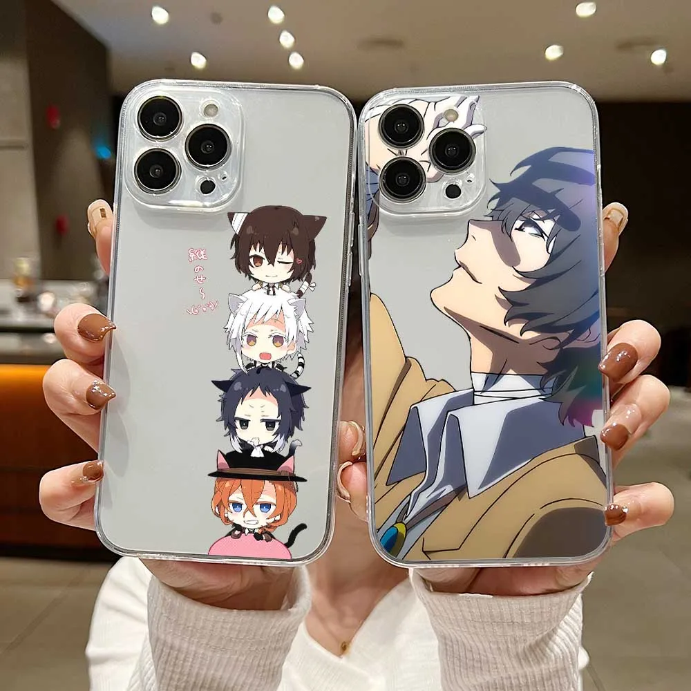 Anime Bungou Stray Dogs Dazai Osamu Phone Case For iphone 15 11 14 13 12 Pro Max X XR 6 7 8 Plus Soft Silicone Transparent Capa