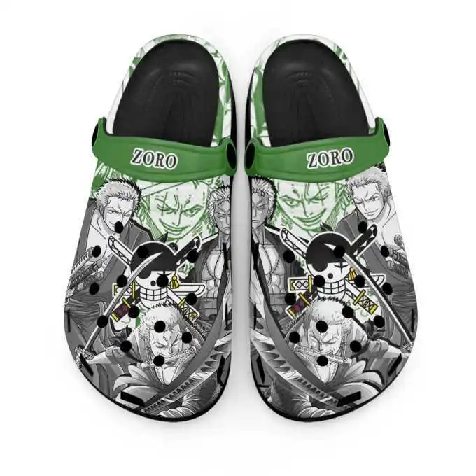 One Piece Roronoa Zoro Manga Print Clogs Men Women Anime Slip On Hole Shoes Beach Sandals
