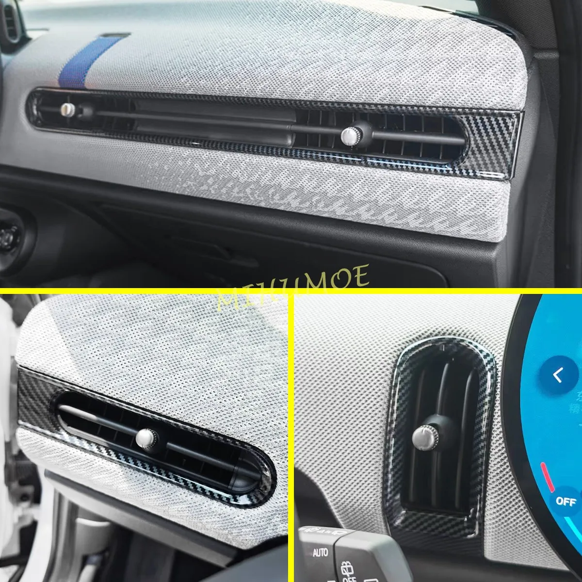 For 2024 2025 2026 Mini Cooper C/S Hatch 5-door 3-door Convertible F65 F66 F67 LHD Carbon Fiber Center Console Air Vent Trims