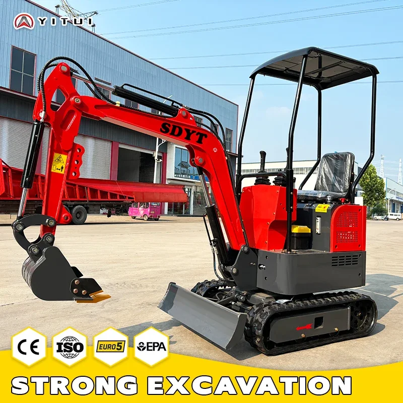 Miniexcavadora personalizada, motor Kubota de alta calidad, Ce Epa Euro 5, miniexcavadora hidráulica agrícola de 1,2 toneladas