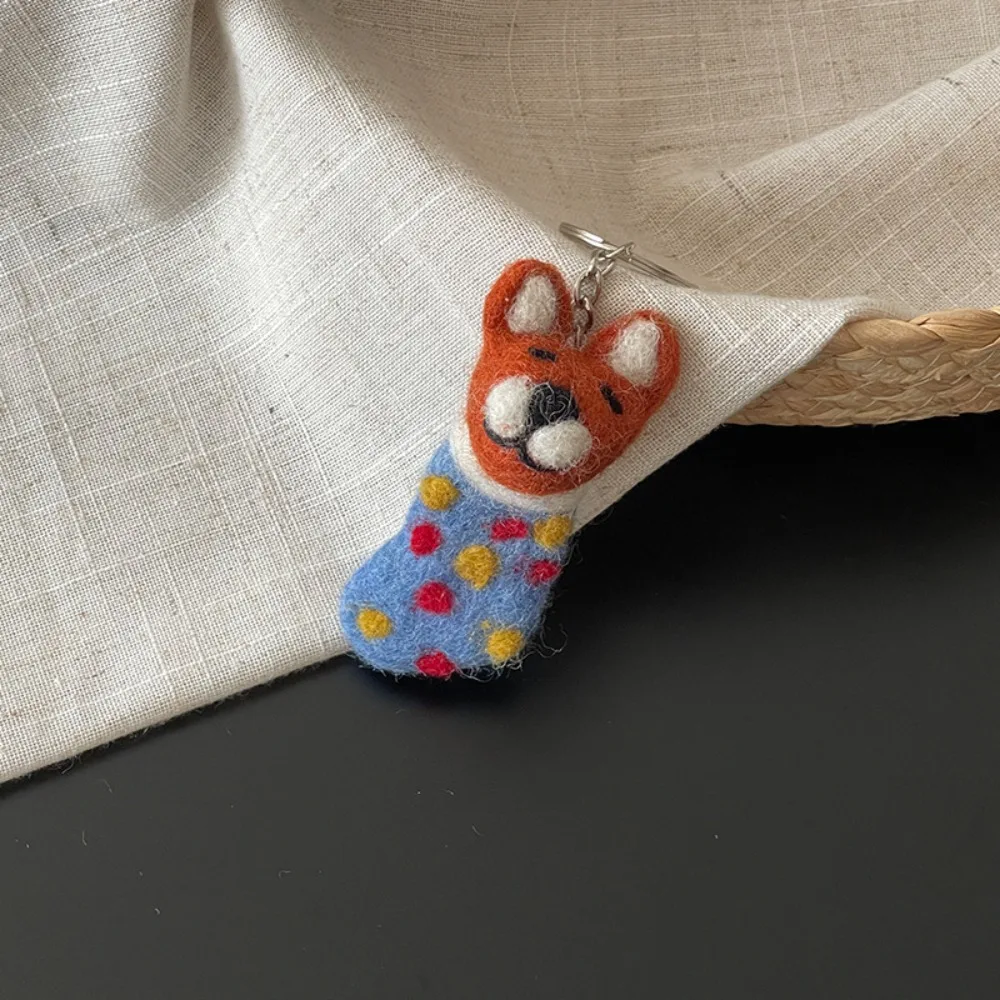 

Cute Puppy Wool Felt Animal Pendant Bird Hedgehog Rabbit Keyring Dog Handmade Cartoon Keychain Backpack Decor