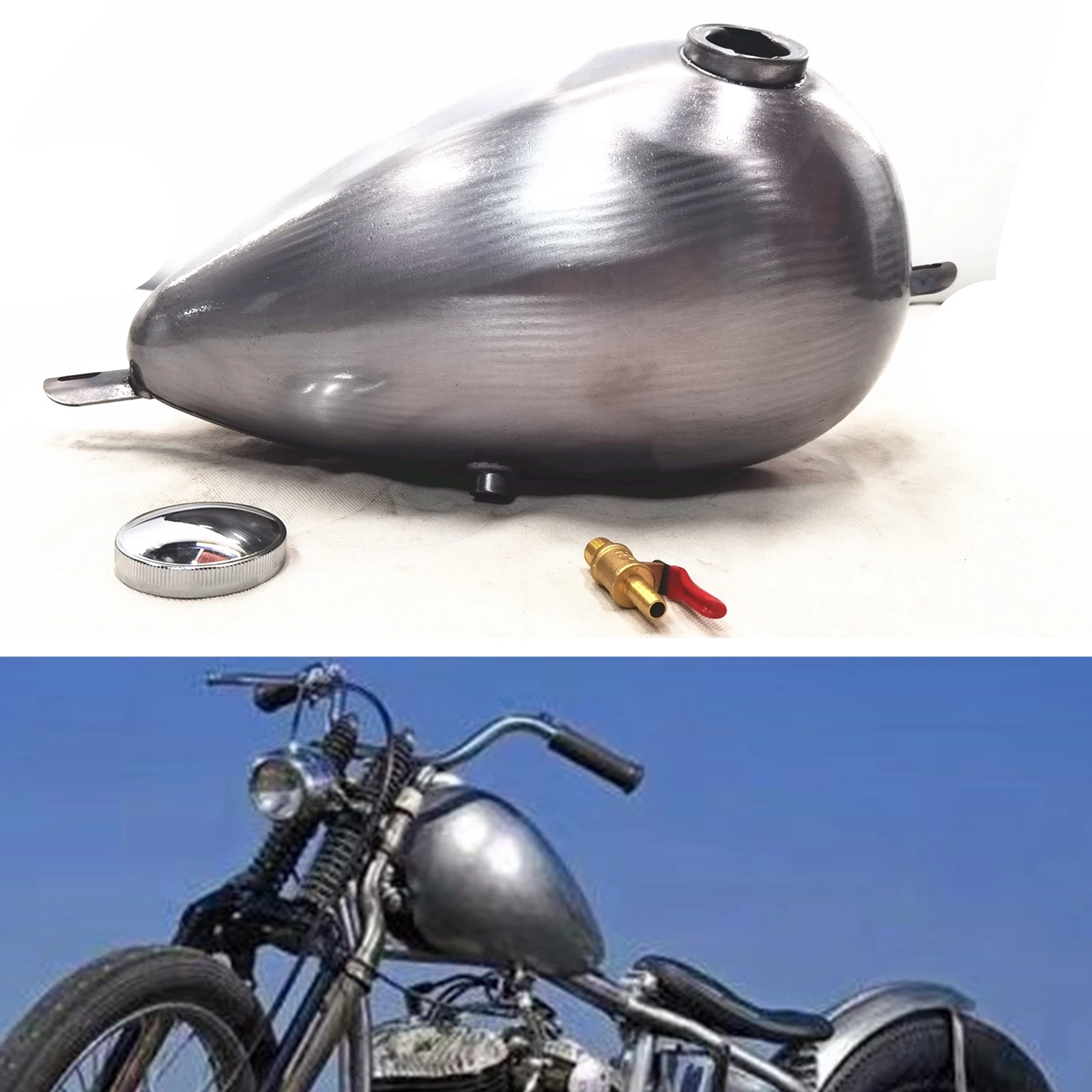 

Petrol Gas Fuel Tank 8L Universal Fit For All Motorcycles