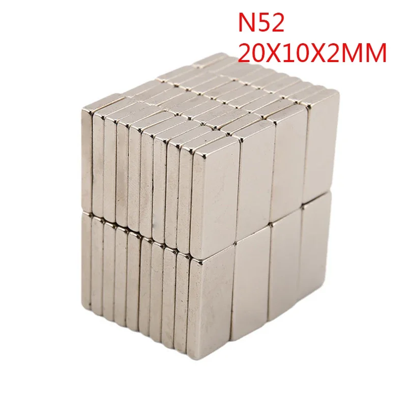 10~100PCS N52 20x10x2mm Neodymium Magnet 20mm x 10mm x 2mm NdFeB Block Super Powerful Strong Permanent Magnetic Imanes